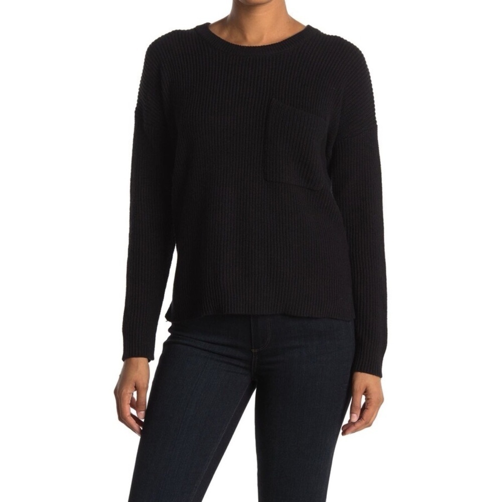 Madewell Thompson Pocket Pullover Sweater Black